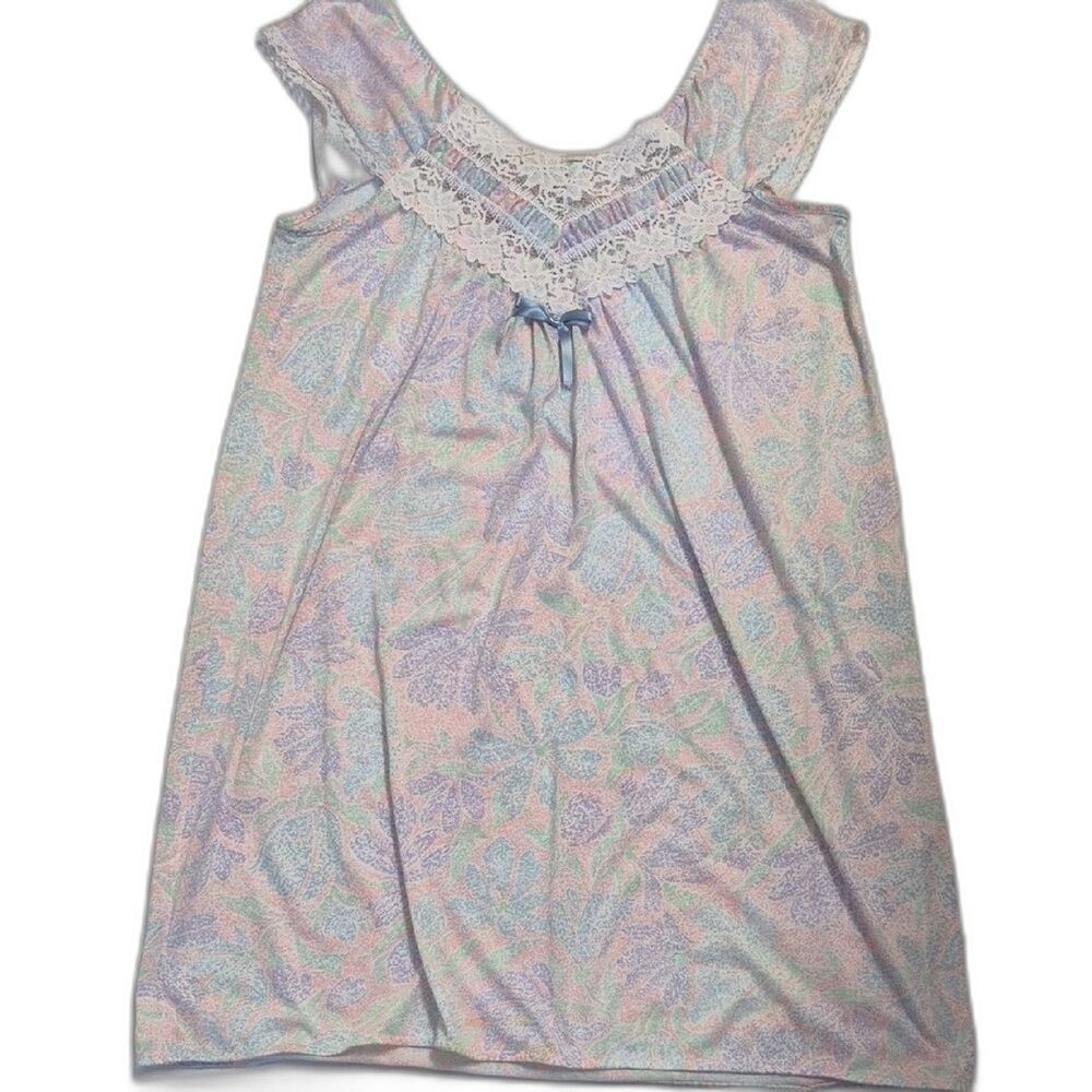 Vintage Bernet Floral Lace Nightie S Cottagecore Coquette Chemise Slip Dress - Picture 4 of 9